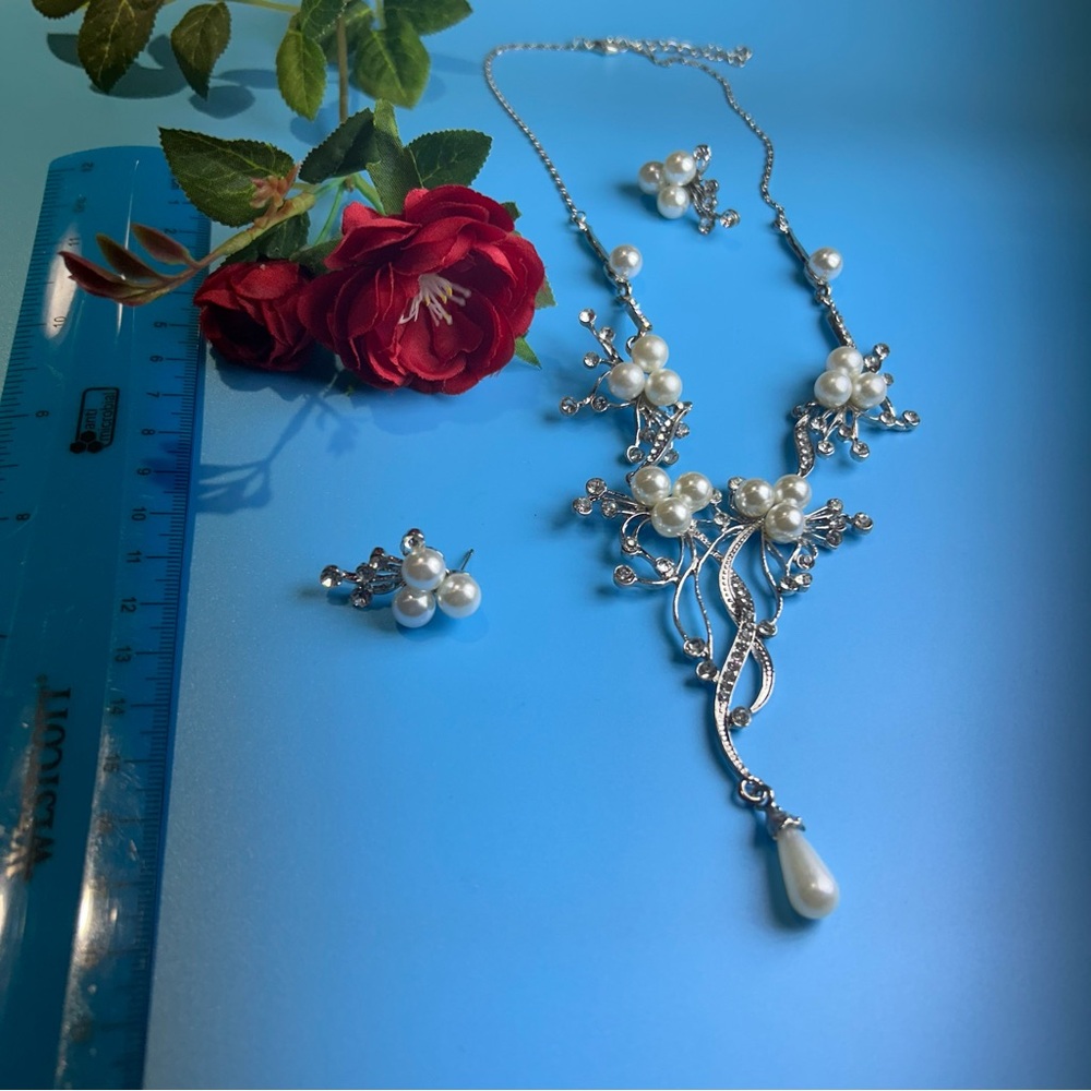 Beautiful Pear , Necklaces and Earrings for Evening, Bride, Bridesmaid, church .